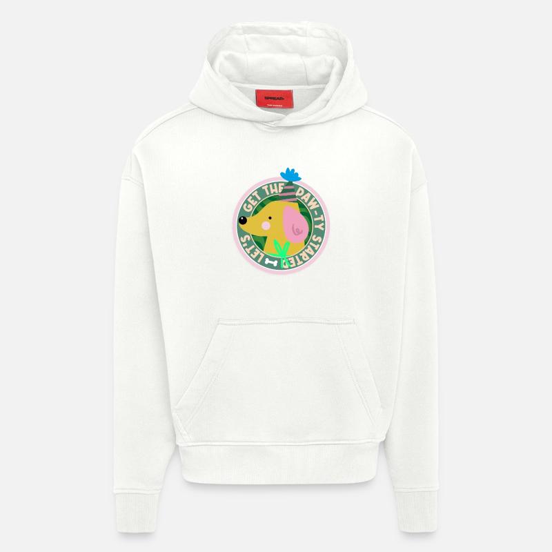 Get the Paw-ty Started – Party Dog - Hoodie- made by SPREAD  - OFF WHITE
