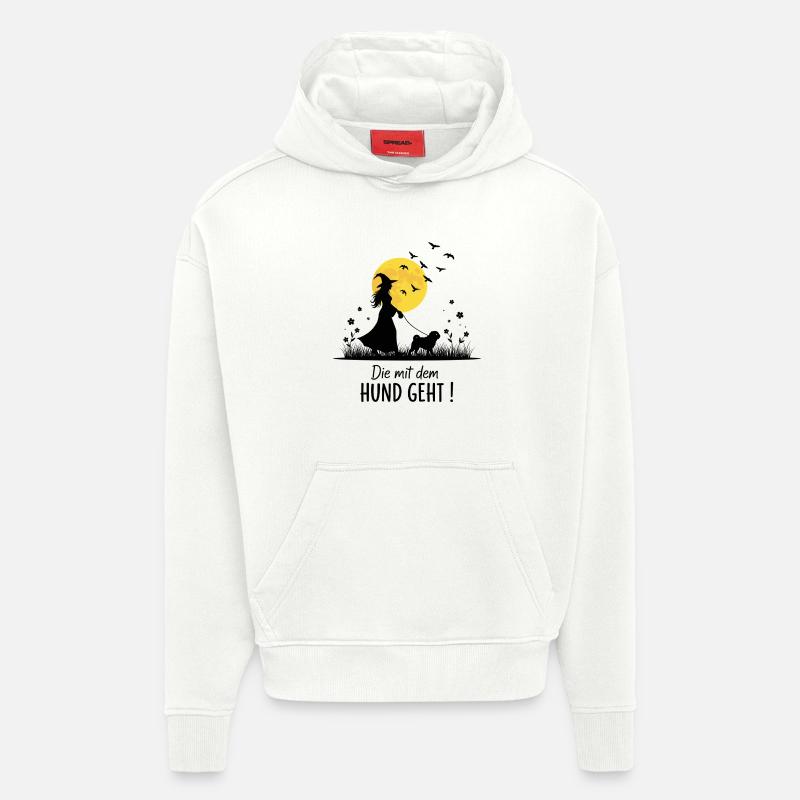 Die mit dem Mops geht ! - Hoodie- made by SPREAD  - OFF WHITE