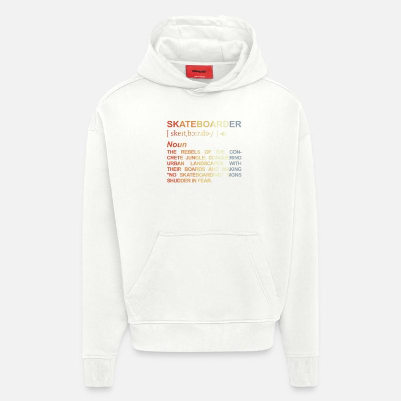 Signification de skateboarder - Sweat à capuche bio épais oversize fabriqué en UE - OFF WHITE