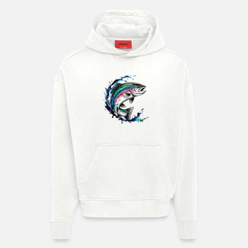 Saut de truite sauteuse - Sweat à capuche bio épais oversize fabriqué en UE - OFF WHITE
