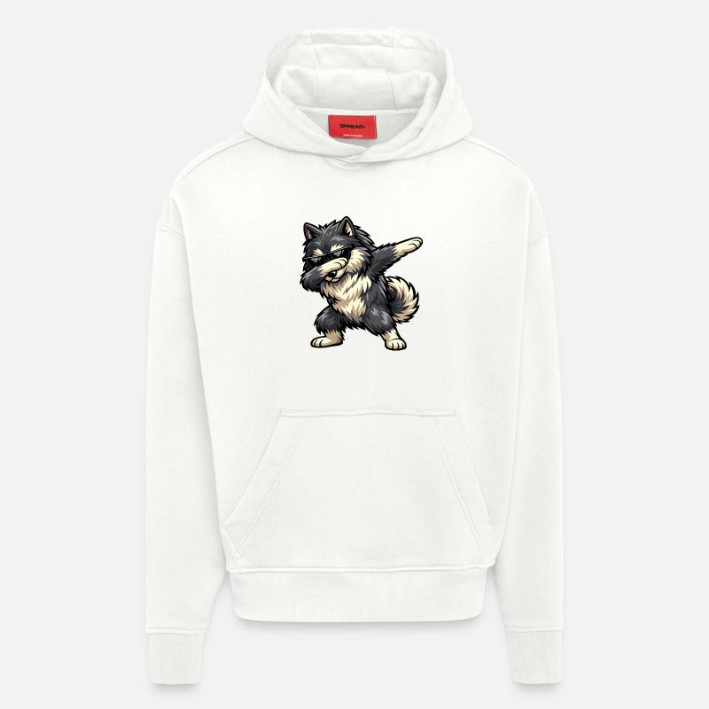 Dabbing Wolfspitz - Hoodie- made by SPREAD - OFF WHITE
