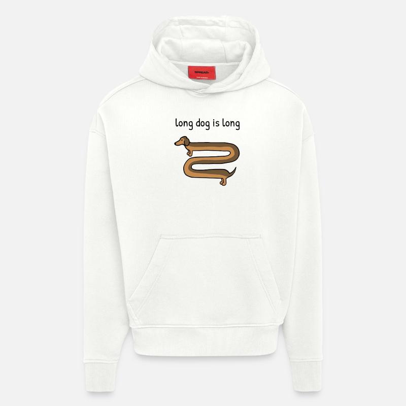 Un chien long est long - Sweat à capuche bio épais oversize fabriqué en UE - OFF WHITE