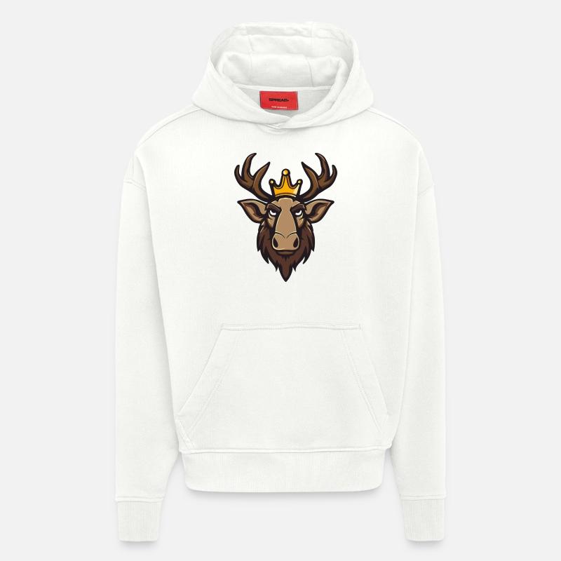 Moose Head Crown - Hoodie- made by SPREAD  - OFF WHITE