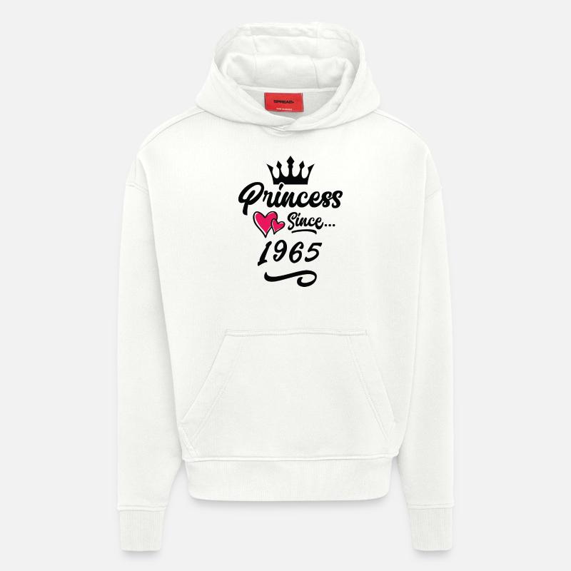 1965 Anniversaire de la princesse - Sweat à capuche bio épais oversize fabriqué en UE - OFF WHITE
