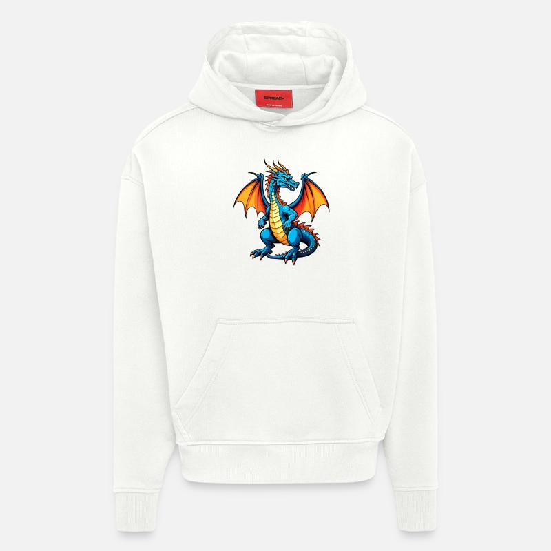 Blauer Dragon - Hoodie- made by SPREAD  - OFF WHITE