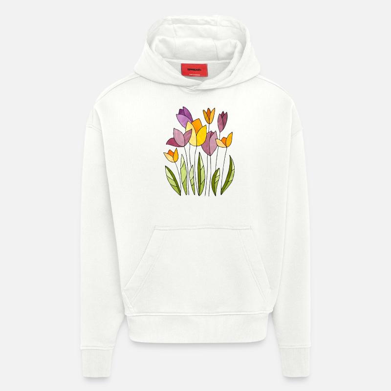 Fleur - Sweat à capuche bio épais oversize fabriqué en UE - OFF WHITE