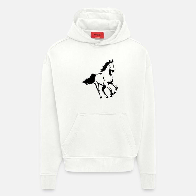 Pferd Tier Hengst Stute Fohlen - Hoodie- made by SPREAD  - OFF WHITE