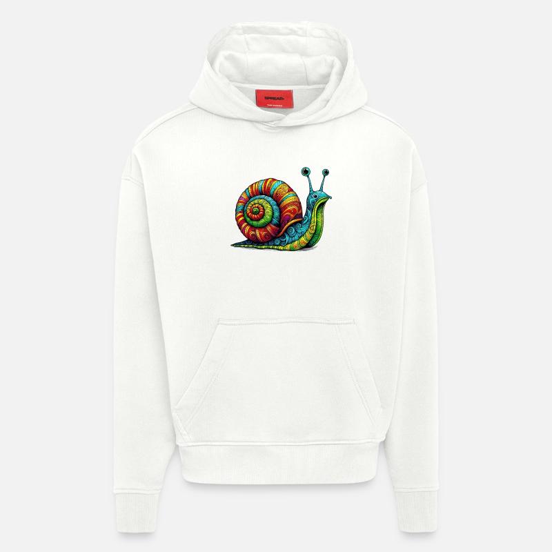Escargot - Sweat à capuche bio épais oversize fabriqué en UE - OFF WHITE