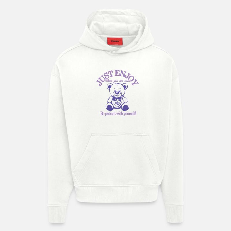 Just Enjoy – Beruhigender Teddybär - Hoodie- made by SPREAD  - OFF WHITE
