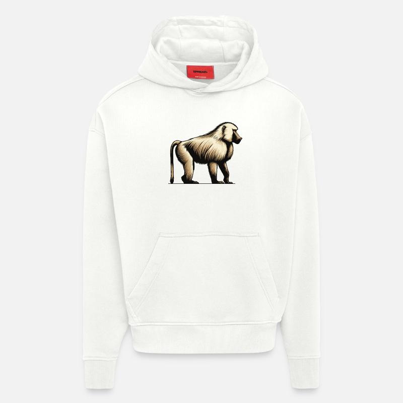 Babouin - Sweat à capuche bio épais oversize fabriqué en UE - OFF WHITE