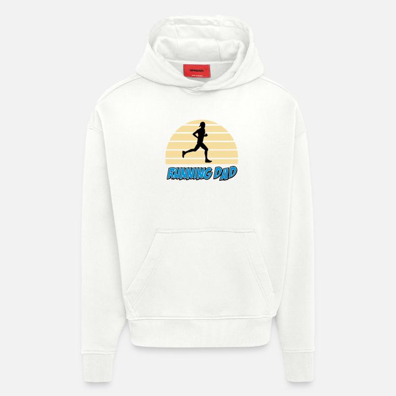 Running dad - Sweat à capuche bio épais oversize fabriqué en UE - OFF WHITE