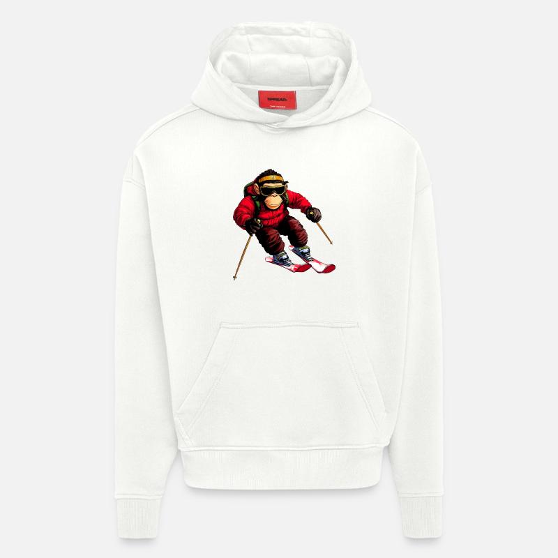 Singe de ski - Sweat à capuche bio épais oversize fabriqué en UE - OFF WHITE