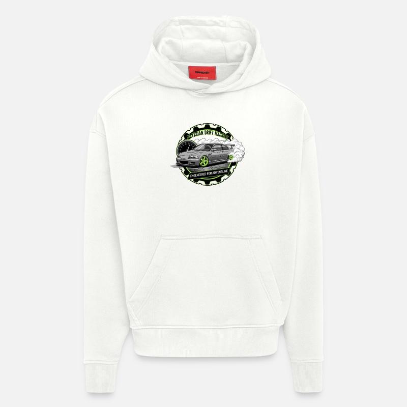 Machine de drift bavaroise - Sweat à capuche bio épais oversize fabriqué en UE - OFF WHITE