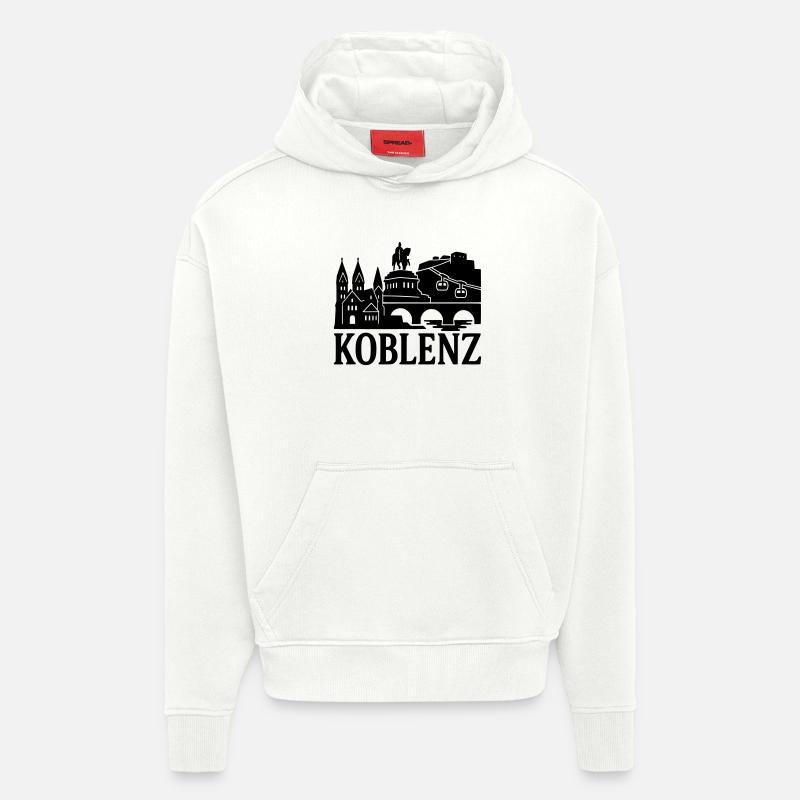 Silhouette de Coblence - Sweat à capuche bio épais oversize fabriqué en UE - OFF WHITE
