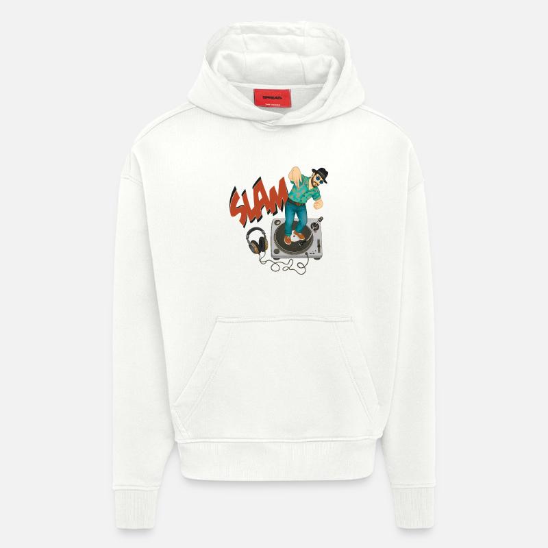 SLAM GUY - nice people - Sweat à capuche bio épais oversize fabriqué en UE - OFF WHITE