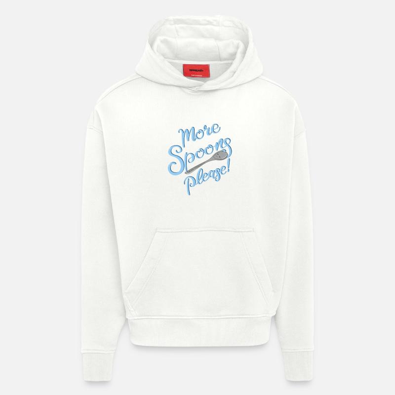 Plus de cuillères, s’il vous plaît ! - Sweat à capuche bio épais oversize fabriqué en UE - OFF WHITE