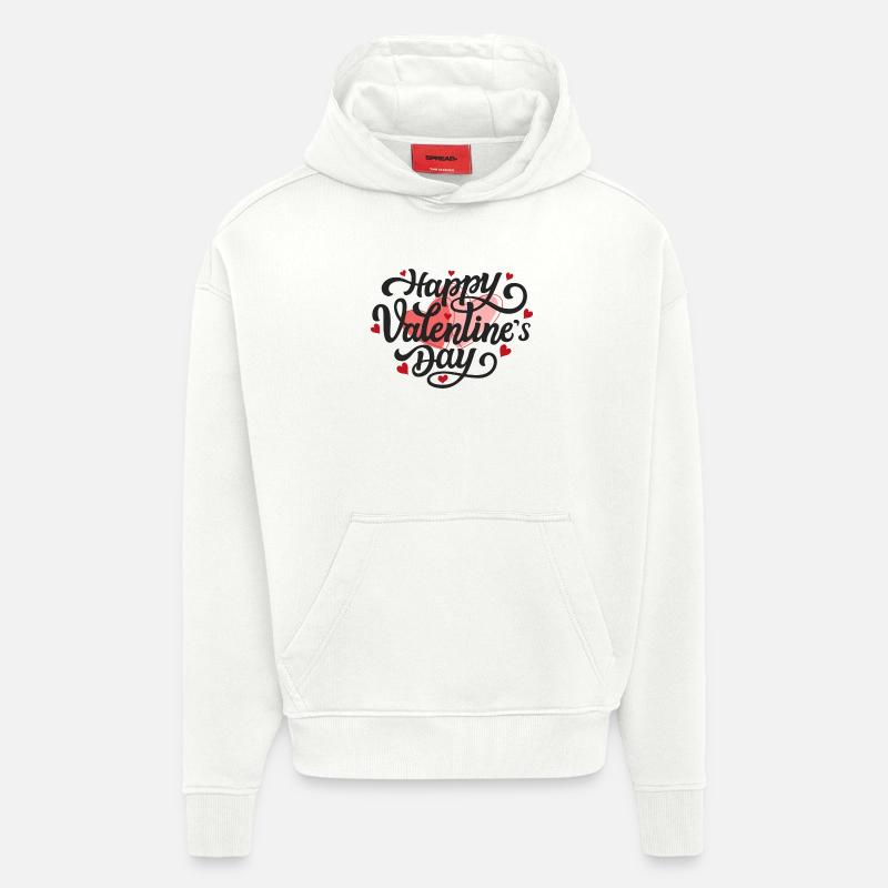 Joyeuse Saint-Valentin - Sweat à capuche bio épais oversize fabriqué en UE - OFF WHITE