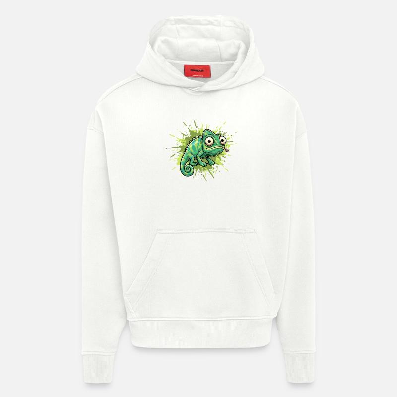 Éclaboussure de graffiti caméléon - Sweat à capuche bio épais oversize fabriqué en UE - OFF WHITE