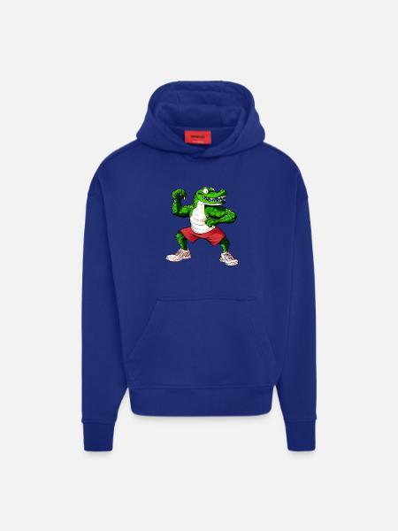Fitness Crocodile - Hoodie- made by SPREAD  - OFF WHITE