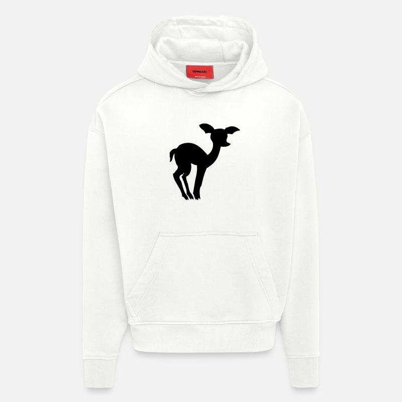 Cerf - Sweat à capuche bio épais oversize fabriqué en UE - OFF WHITE