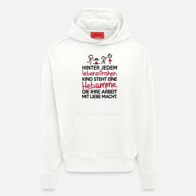 Hebamme mit Liebe - Hoodie- made by SPREAD  - OFF WHITE