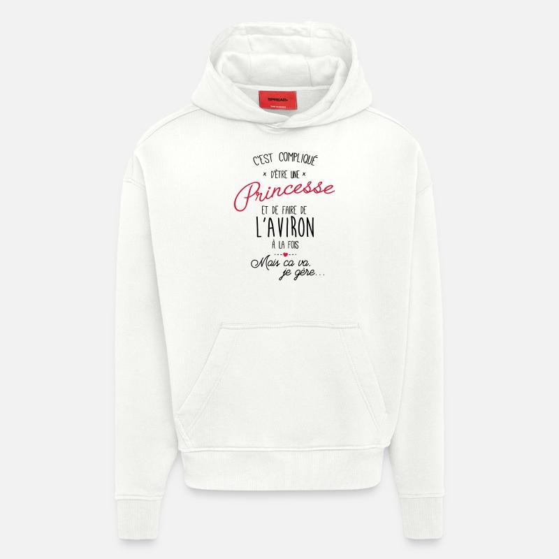 princesse et Aviron - Sweat à capuche bio épais oversize fabriqué en UE - OFF WHITE