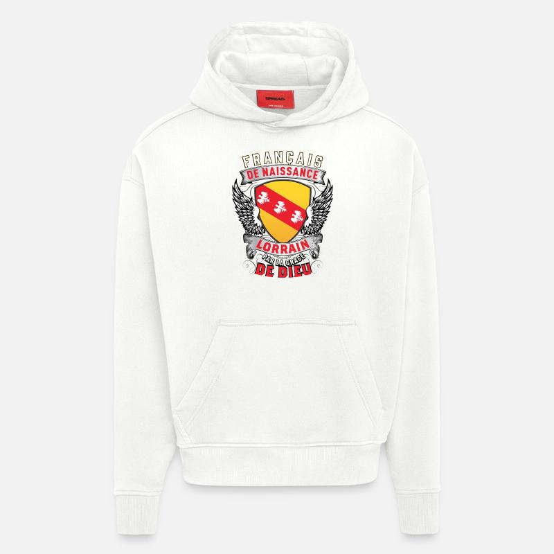 Lorrain Grâce de Dieu - Sweat à capuche bio épais oversize fabriqué en UE - OFF WHITE