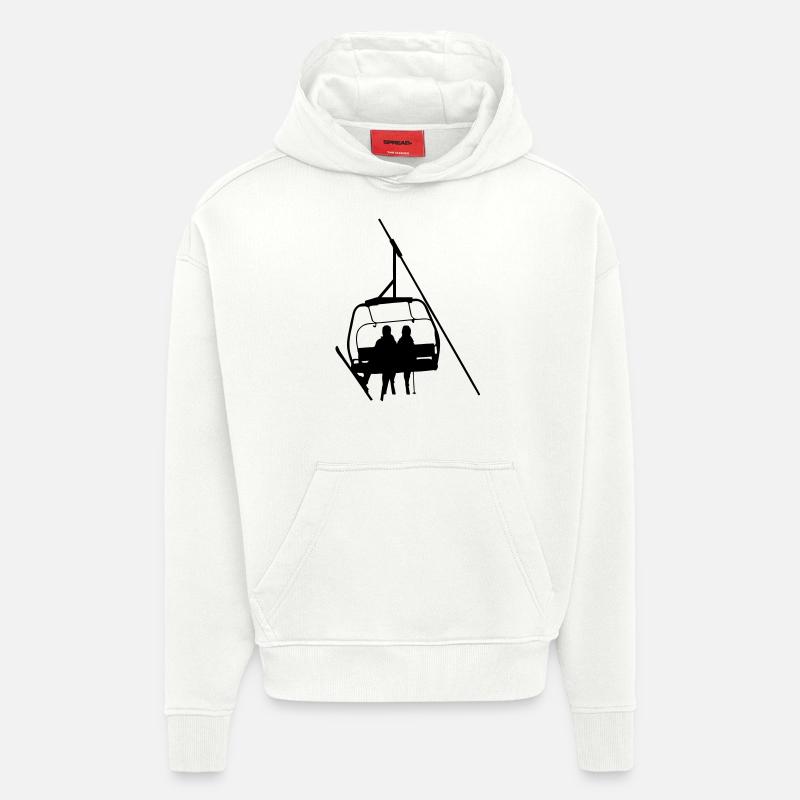 Sesselbahn - Sweat à capuche bio épais oversize fabriqué en UE - OFF WHITE