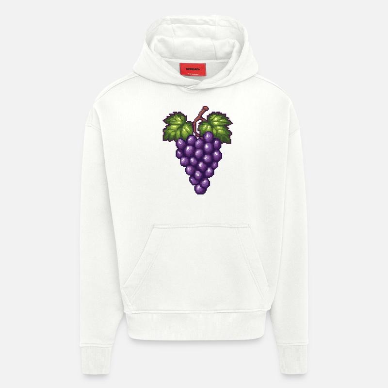 Weintrauben Pixel - Hoodie- made by SPREAD  - OFF WHITE