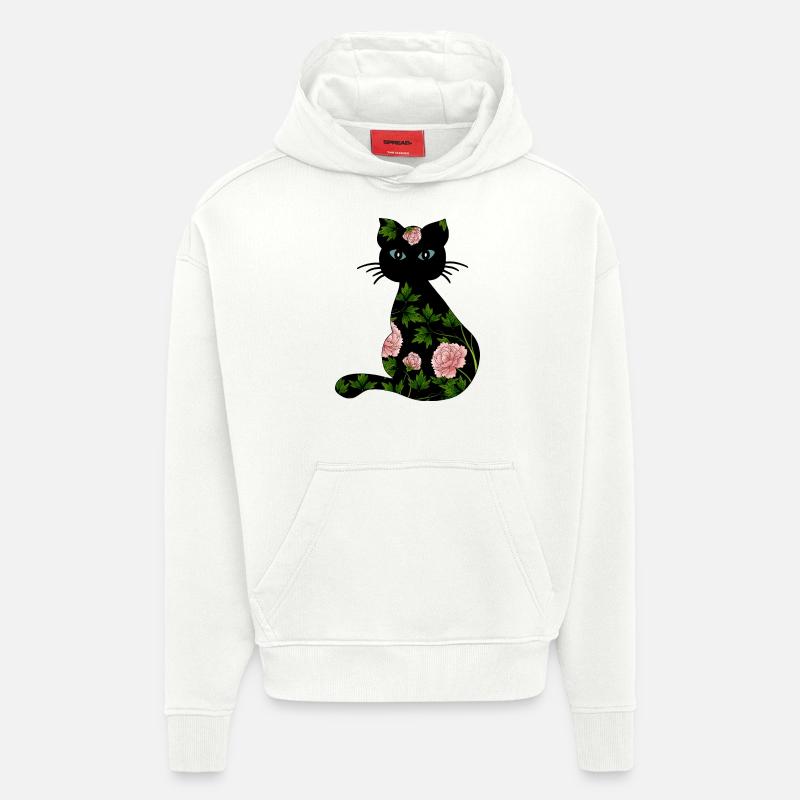 Chat - Sweat à capuche bio épais oversize fabriqué en UE - OFF WHITE