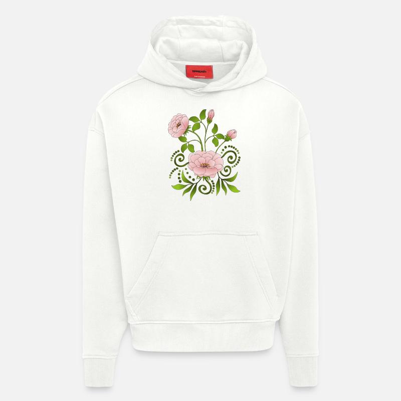Fleur - Sweat à capuche bio épais oversize fabriqué en UE - OFF WHITE