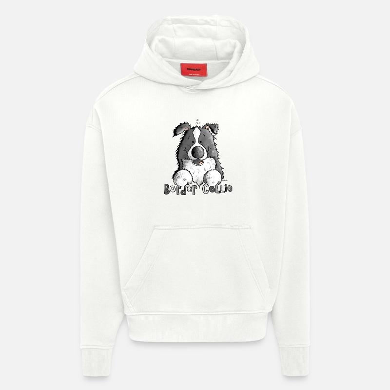 Süßer Border Collie - Hund - Hoodie- made by SPREAD - OFF WHITE