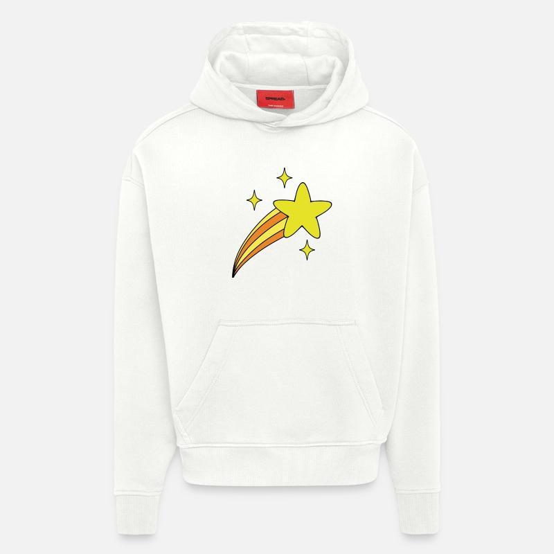 Étoile avec queue - Sweat à capuche bio épais oversize fabriqué en UE - OFF WHITE