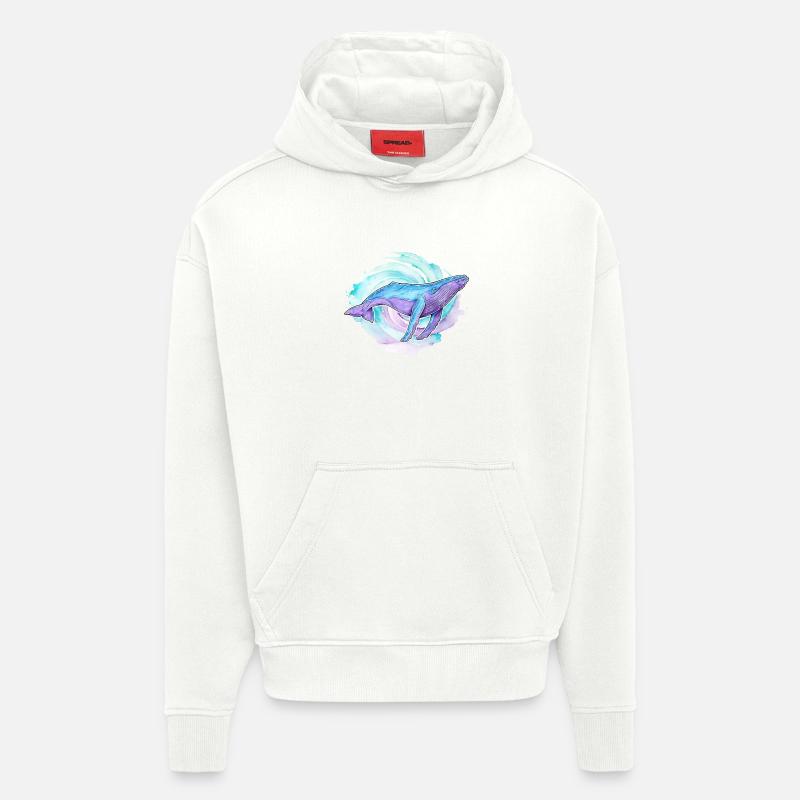 Buckelwal Aquarell - Hoodie- made by SPREAD  - OFF WHITE