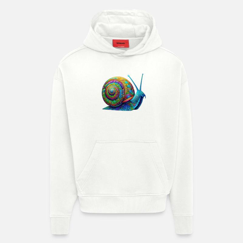 Escargot - Sweat à capuche bio épais oversize fabriqué en UE - OFF WHITE