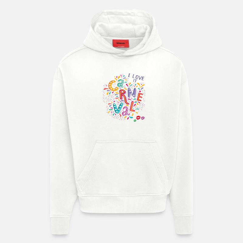 Carnaval, Confettis de carnaval - Sweat à capuche bio épais oversize fabriqué en UE - OFF WHITE
