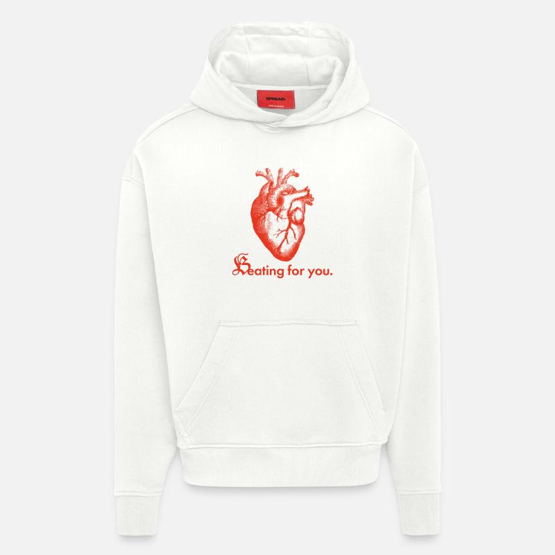Battre pour vous - Sweat à capuche bio épais oversize fabriqué en UE - OFF WHITE