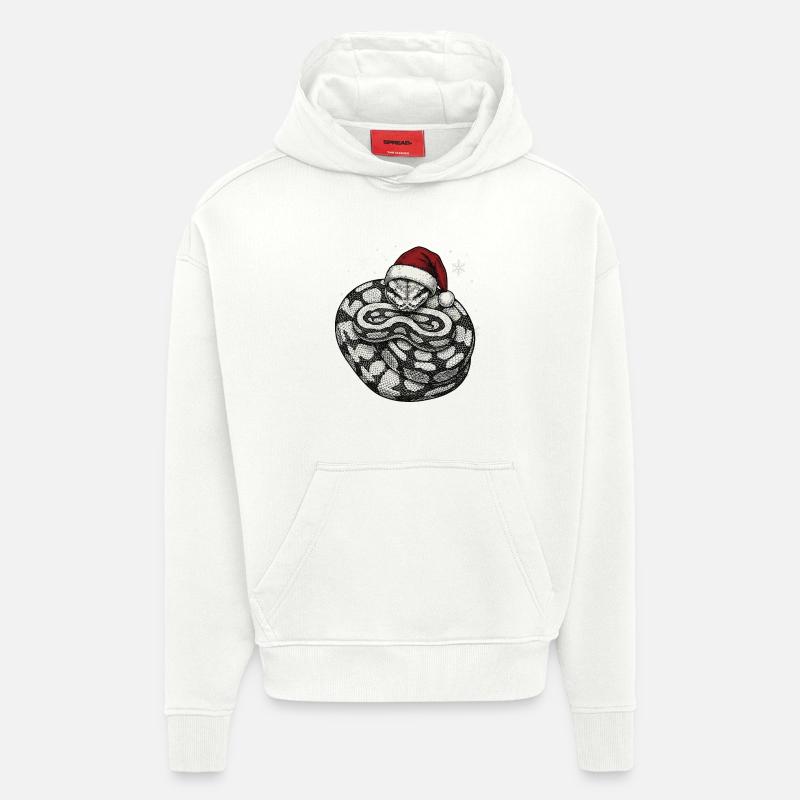 Königspython Weihnachten Ball Python Schlange - Hoodie- made by SPREAD  - OFF WHITE