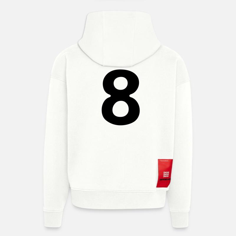 Comic Numéro 8 Huit - Sweat à capuche bio épais oversize fabriqué en UE - OFF WHITE
