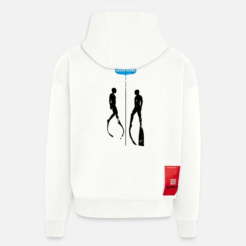 Never Alone Bifins - Hoodie- made by SPREAD  - OFF WHITE