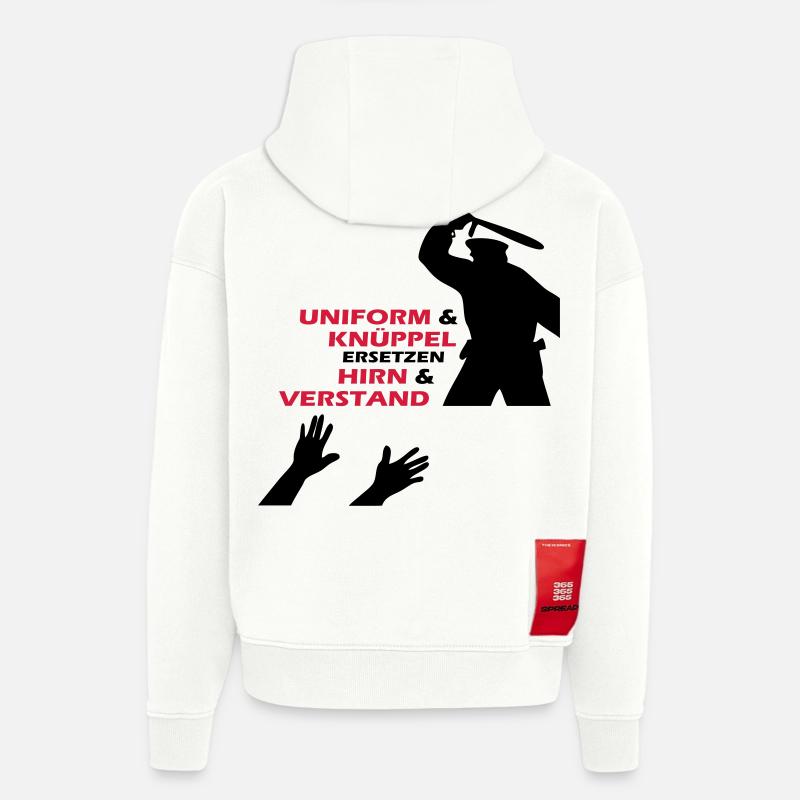 Police Brutality - Hoodie- made by SPREAD  - OFF WHITE
