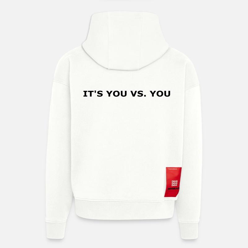 You vs. You - Sweat à capuche bio épais oversize fabriqué en UE - OFF WHITE