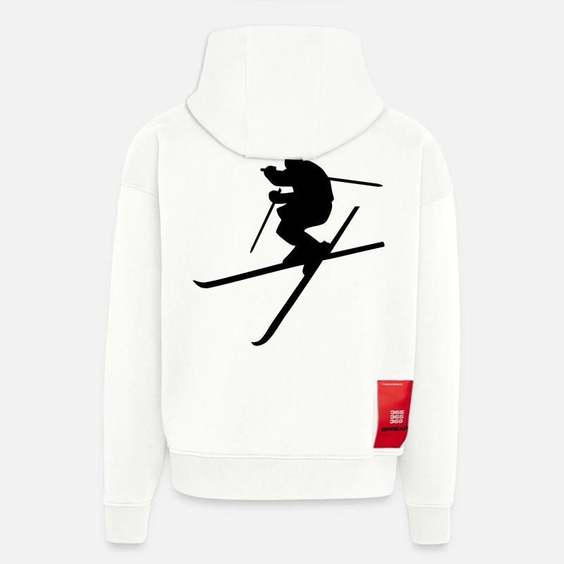 Ski - Sweat à capuche bio épais oversize fabriqué en UE - OFF WHITE