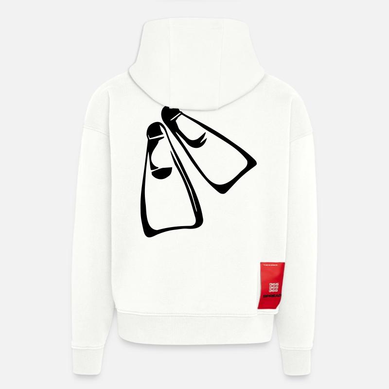 Plongée - Sweat à capuche bio épais oversize fabriqué en UE - OFF WHITE