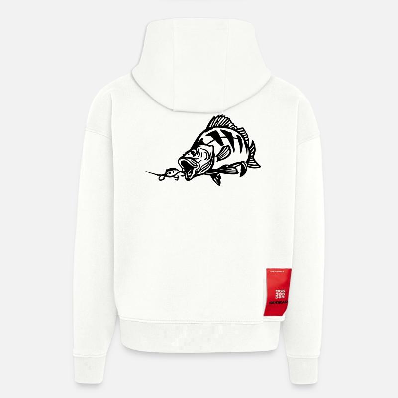 barsch_beisst - Sweat à capuche bio épais oversize fabriqué en UE - OFF WHITE