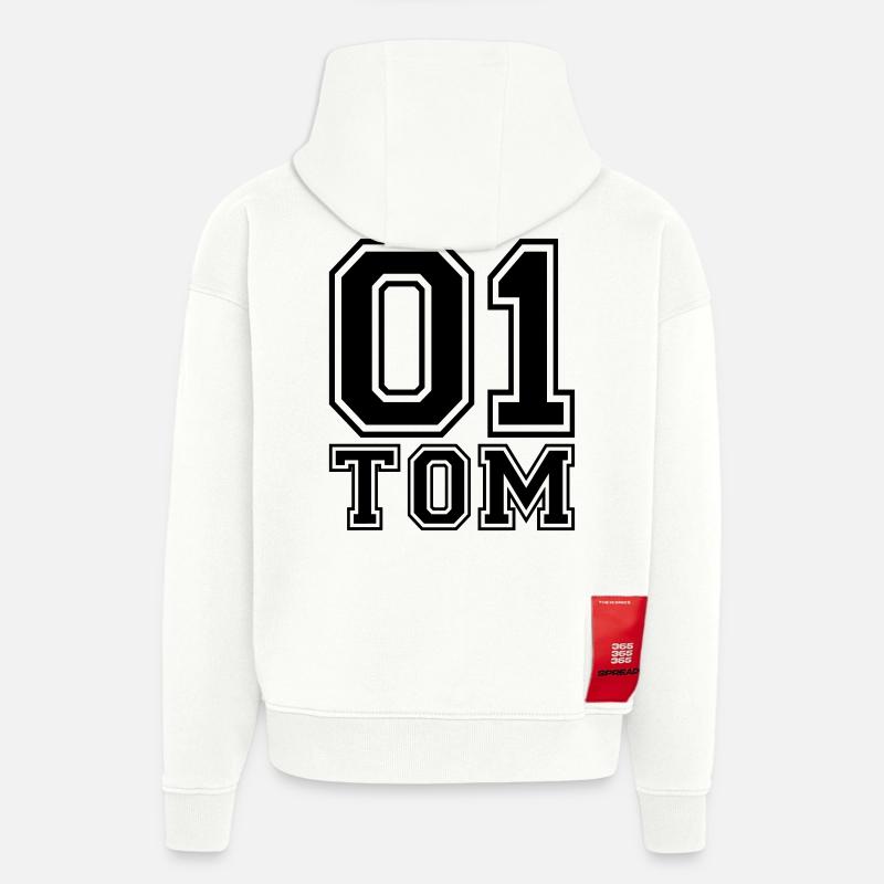 Tom - Nom - Sweat à capuche bio épais oversize fabriqué en UE - OFF WHITE