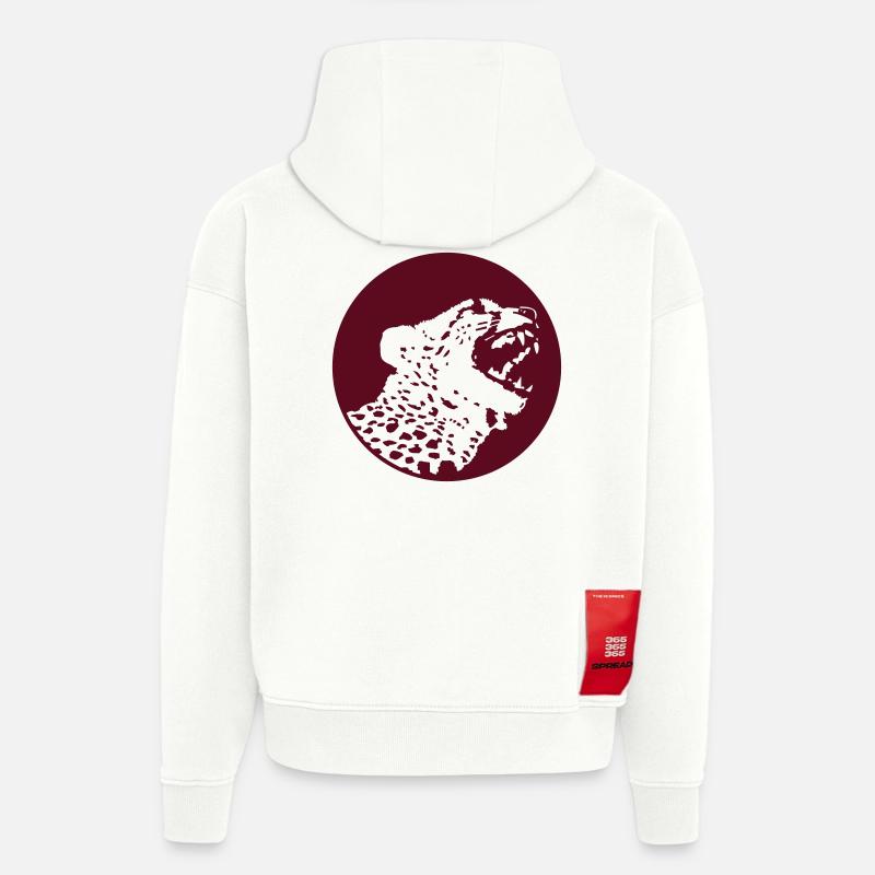 Leopard (1c) - Sweat à capuche bio épais oversize fabriqué en UE - OFF WHITE