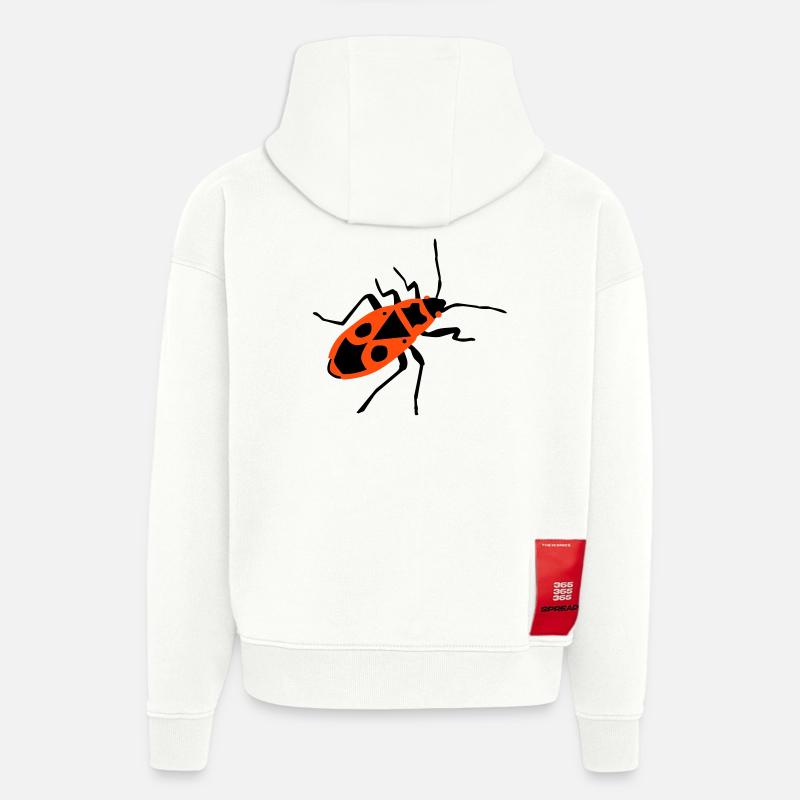 Incendie du pin - insecte - Firebug - Sweat à capuche bio épais oversize fabriqué en UE - OFF WHITE
