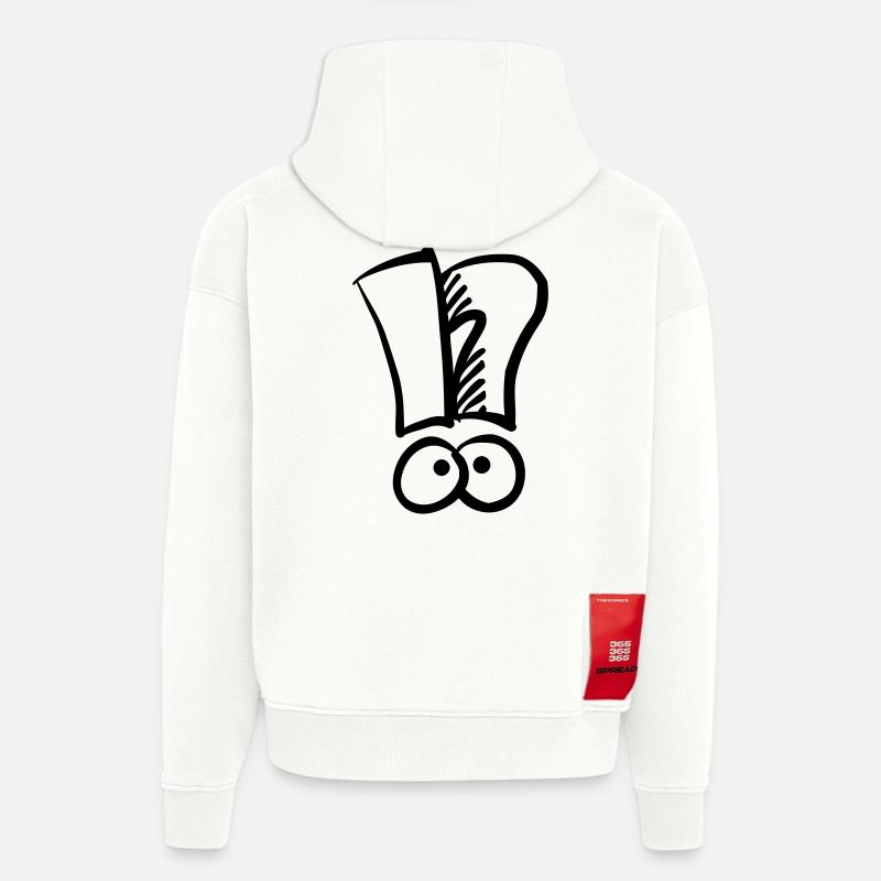 Ausrufezeichen Fragezeichen - Hoodie- made by SPREAD  - OFF WHITE
