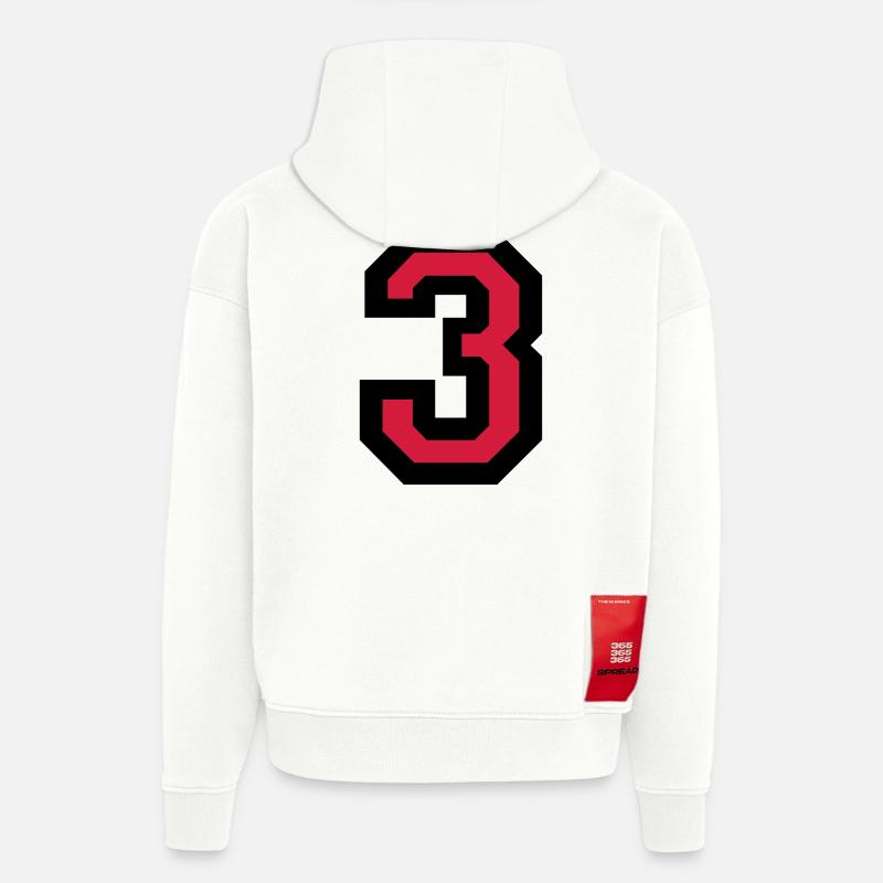 Numéro trois - Le numéro 3 - Sweat à capuche bio épais oversize fabriqué en UE - OFF WHITE